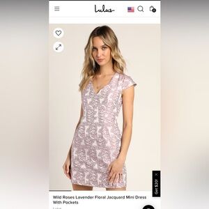Lavender floral jacquard mini dress